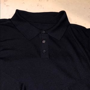 Men’s 80% silk polo in black